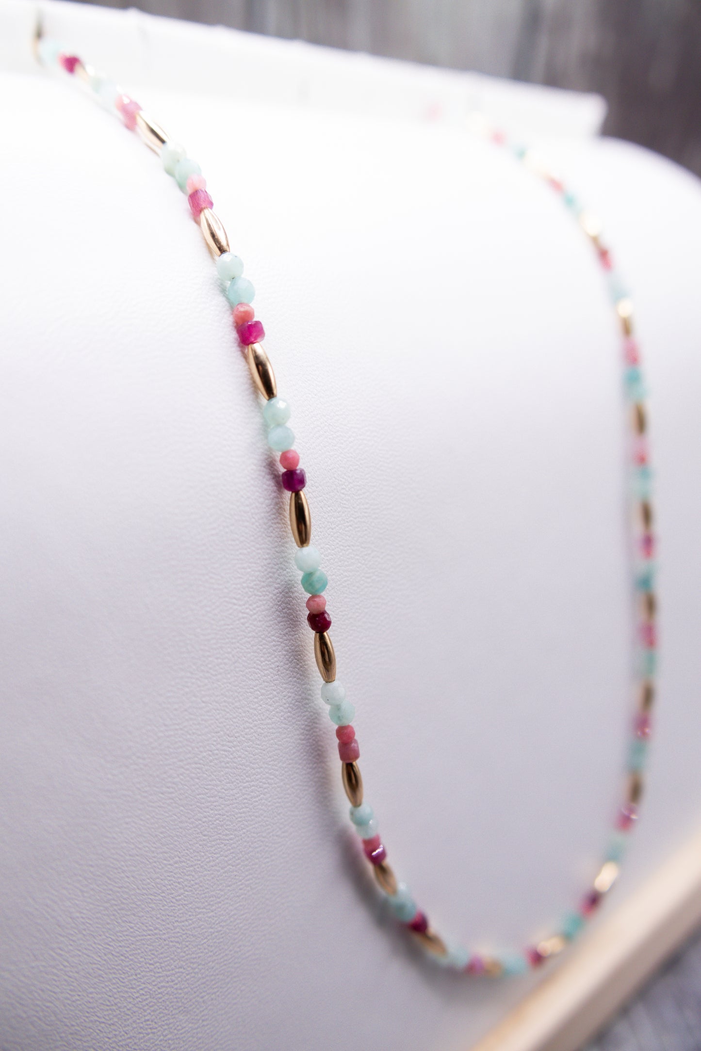 The Blush and Bliss Necklace | Natural Gemstone Necklace | 14kt gold - filled
