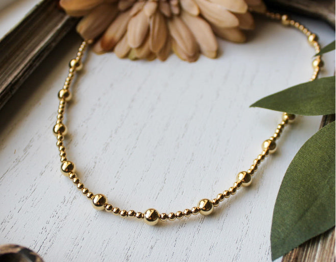 14KT Gold-Filled Beaded Necklace