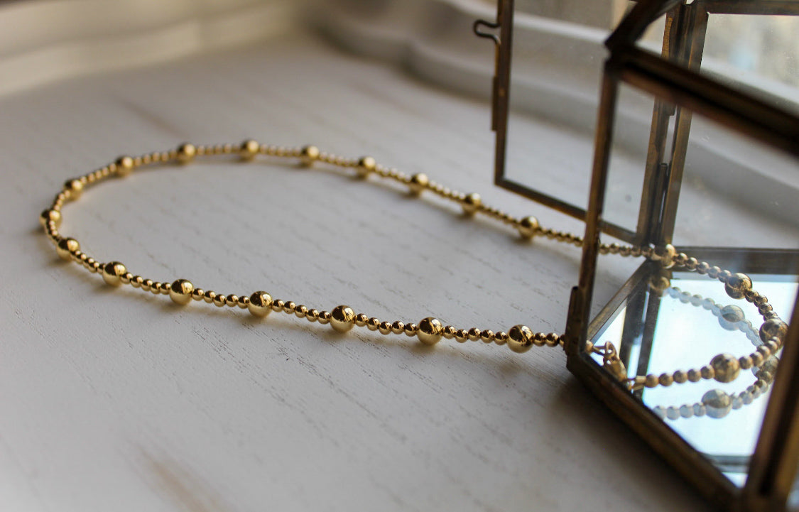 14KT Gold-Filled Beaded Necklace