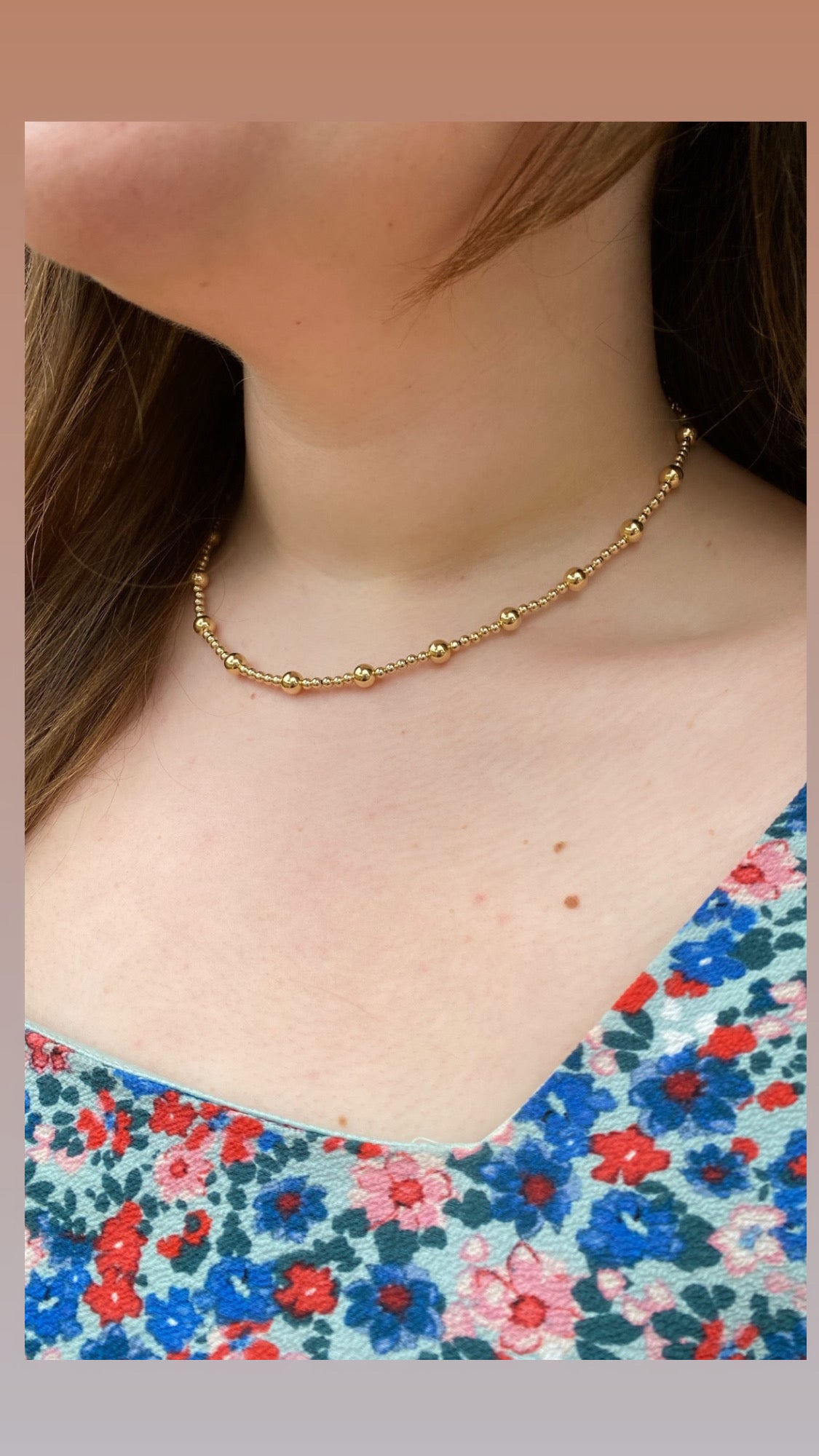 14KT Gold-Filled Beaded Necklace