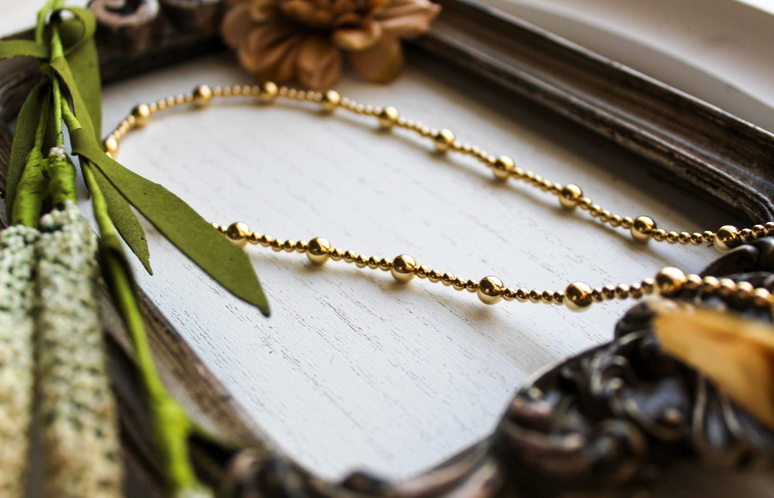 14KT Gold-Filled Beaded Necklace