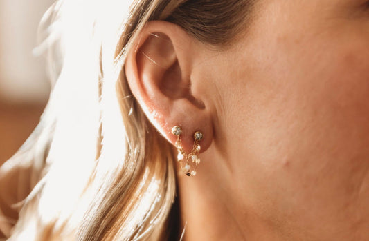 Opal & Gold/Silver Double Ear Chain (Sold as Single)
