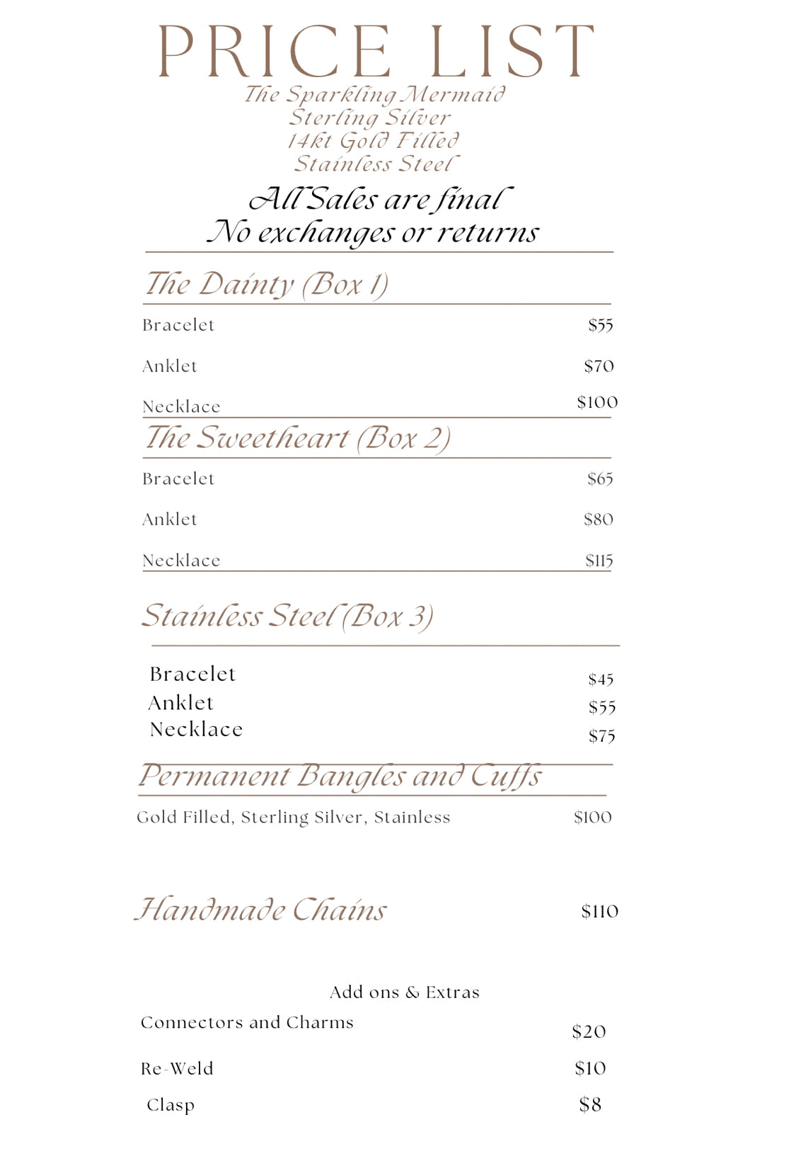 Permanent Jewelry Appointment