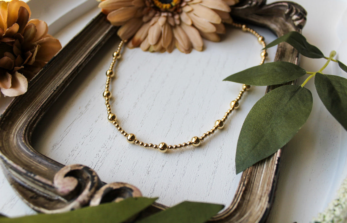 14KT Gold-Filled Beaded Necklace