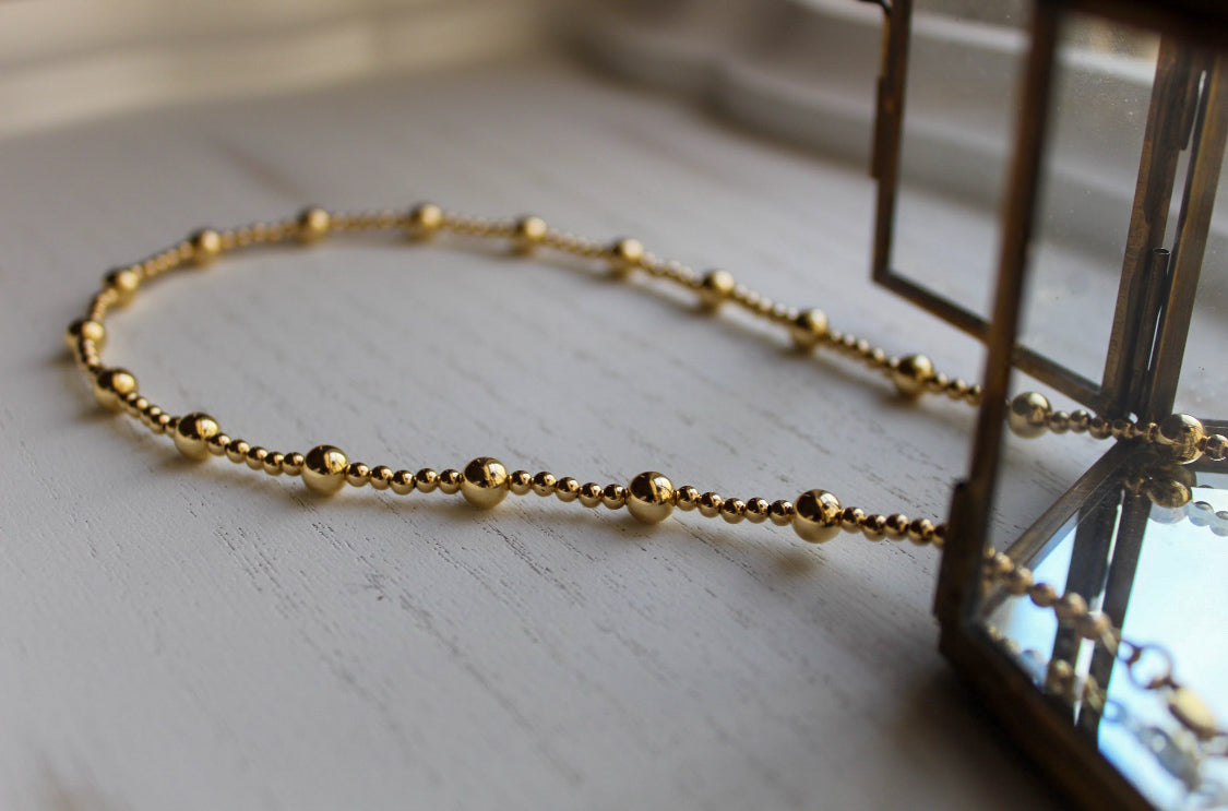 14KT Gold-Filled Beaded Necklace