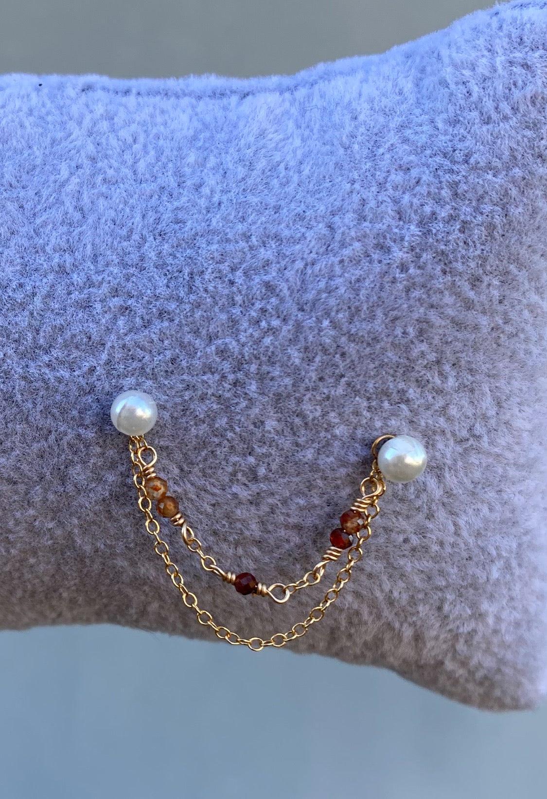 Double 14k Gold Filled Ear Chain  | Dainty Gold Helix Chain |  Ear Dangle | Curated Ear Piercing Jewelry Genuine Natural Zircon