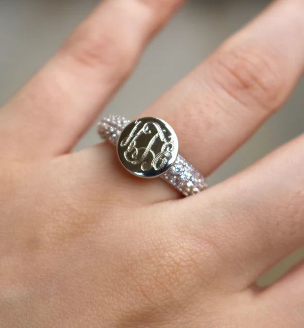 Monogrammed CZ Band Ring