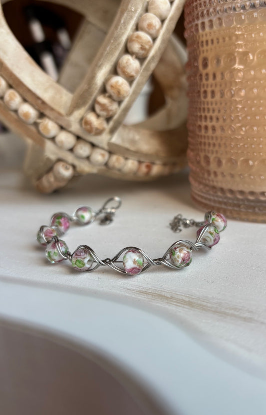 Stainless steel wire wrapped handmade bracelet 